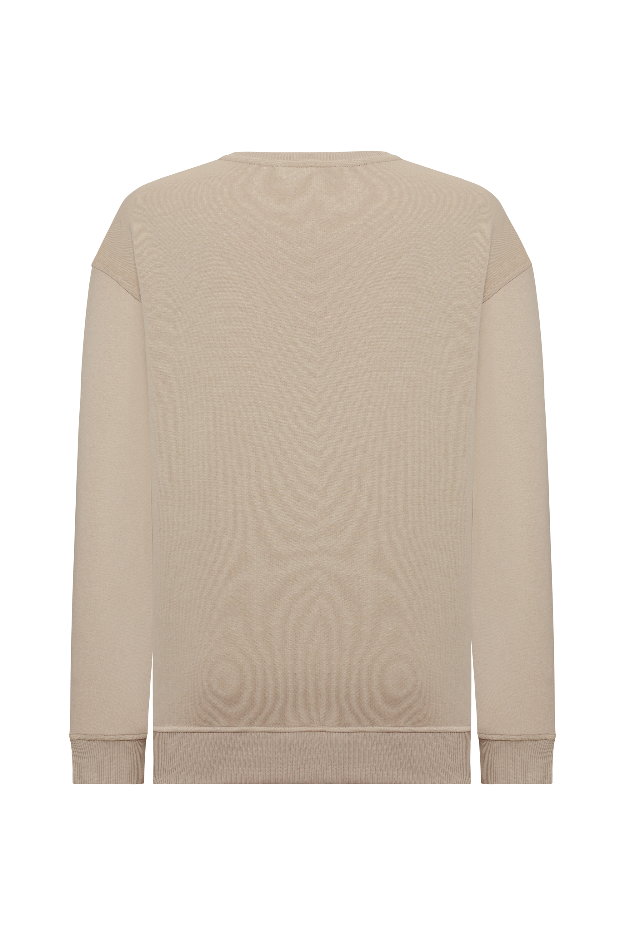 BİSİKLET YAKA BASKILI UZUN KOLLU SWEATSHIRT