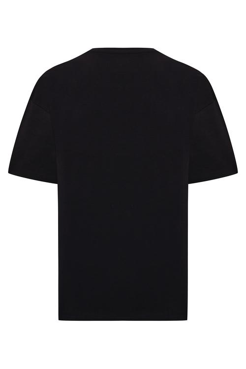  BİSİKLET YAKA OVERSIZE KISA KOLLU T-SHIRT