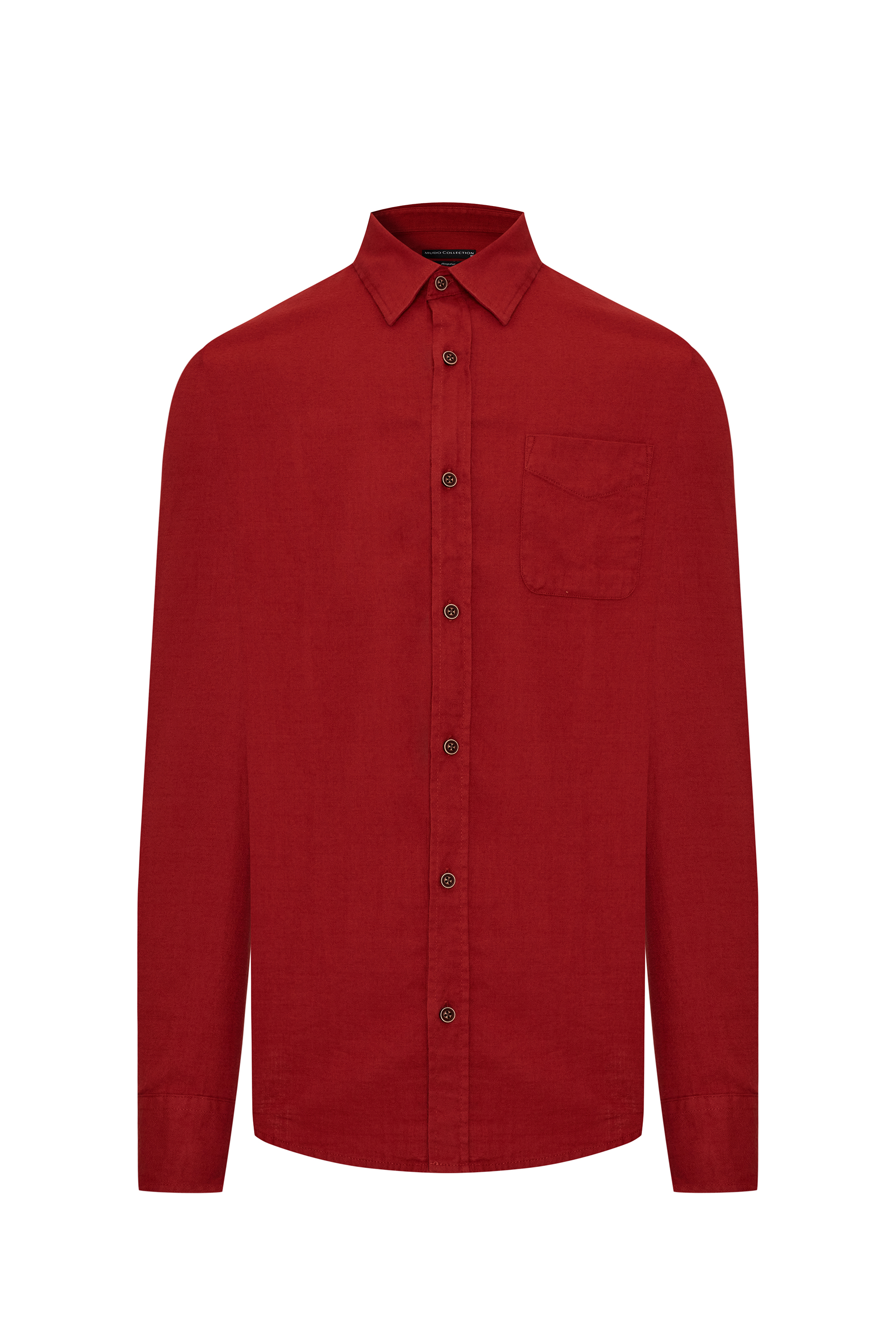 REGULAR FIT TEK CEPLİ UZUN KOLLU GÖMLEK