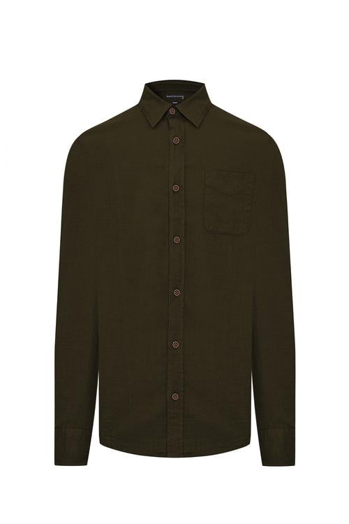  REGULAR FIT TEK CEPLİ UZUN KOLLU GÖMLEK