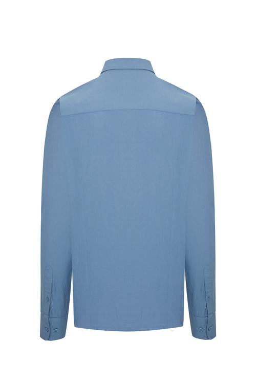  REGULAR FIT TEK CEPLİ UZUN KOLLU GÖMLEK