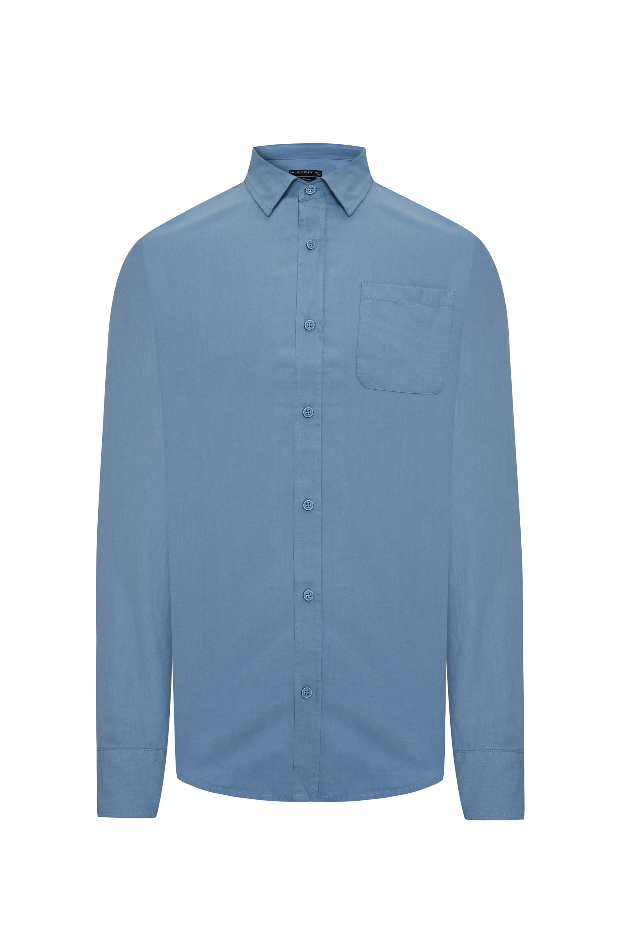 REGULAR FIT TEK CEPLİ UZUN KOLLU GÖMLEK