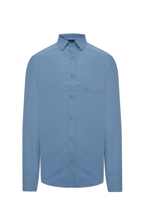  REGULAR FIT TEK CEPLİ UZUN KOLLU GÖMLEK