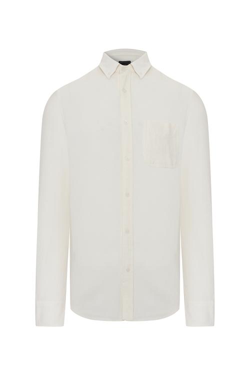 REGULAR FIT YAKASI DÜĞMELİ UZUN KOLLU GÖMLEK