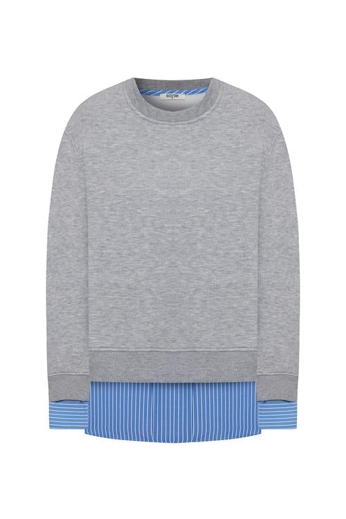  GÖMLEK DETAYLI OVERSIZE SWEATSHIRT