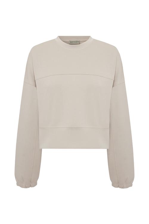  MODAL KARIŞIMLI BİSİKLET YAKA OVERSIZE SWEATSHIRT