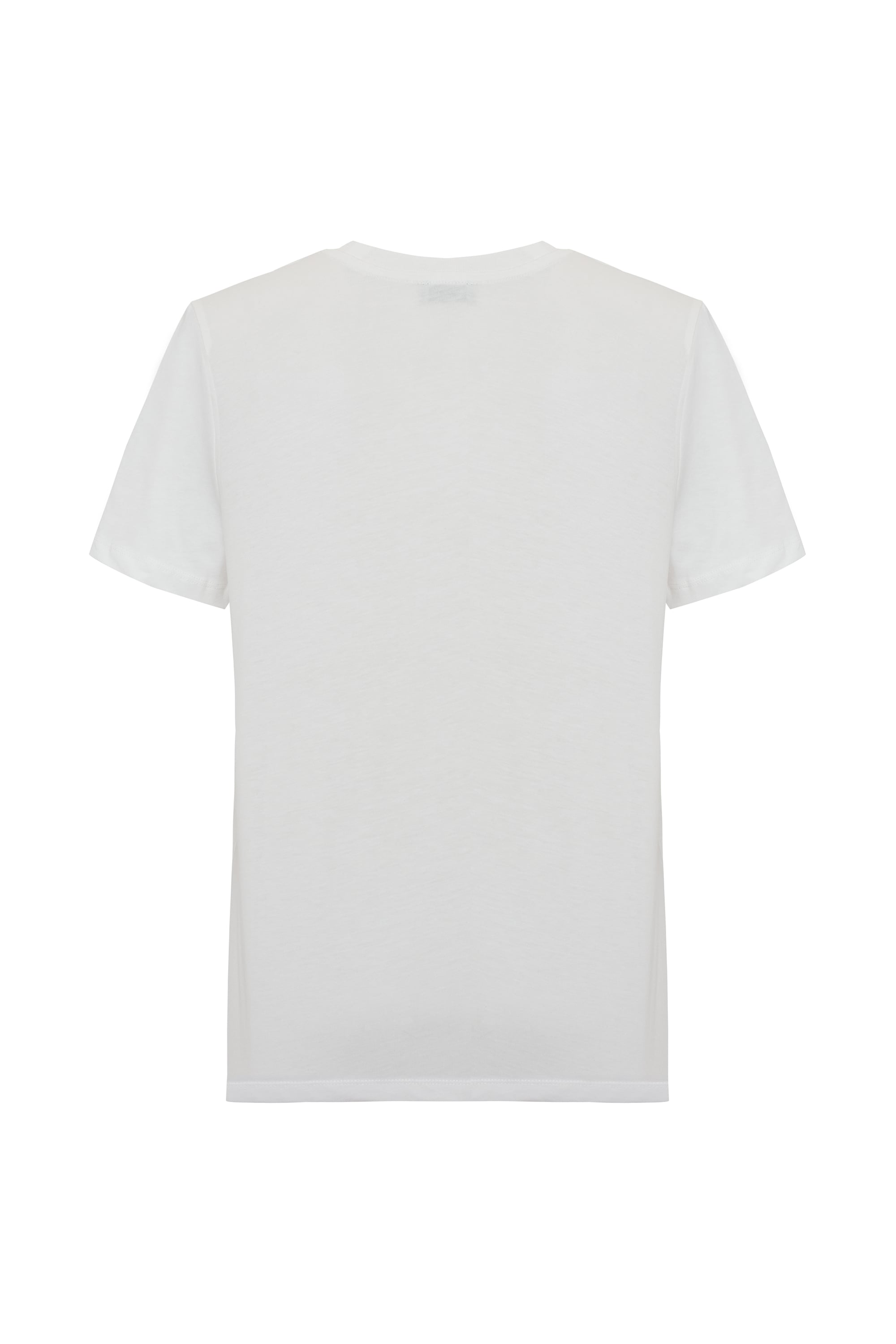 SLOGAN BASKILI BİSİKLET YAKA T-SHIRT