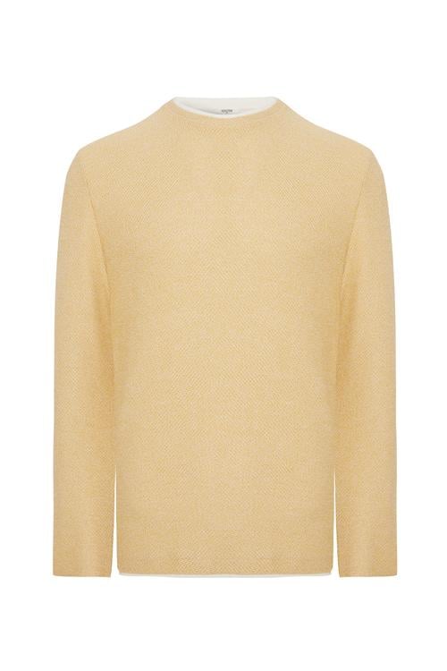 BİSİKLET YAKA TEKSTÜRLÜ KAZAK