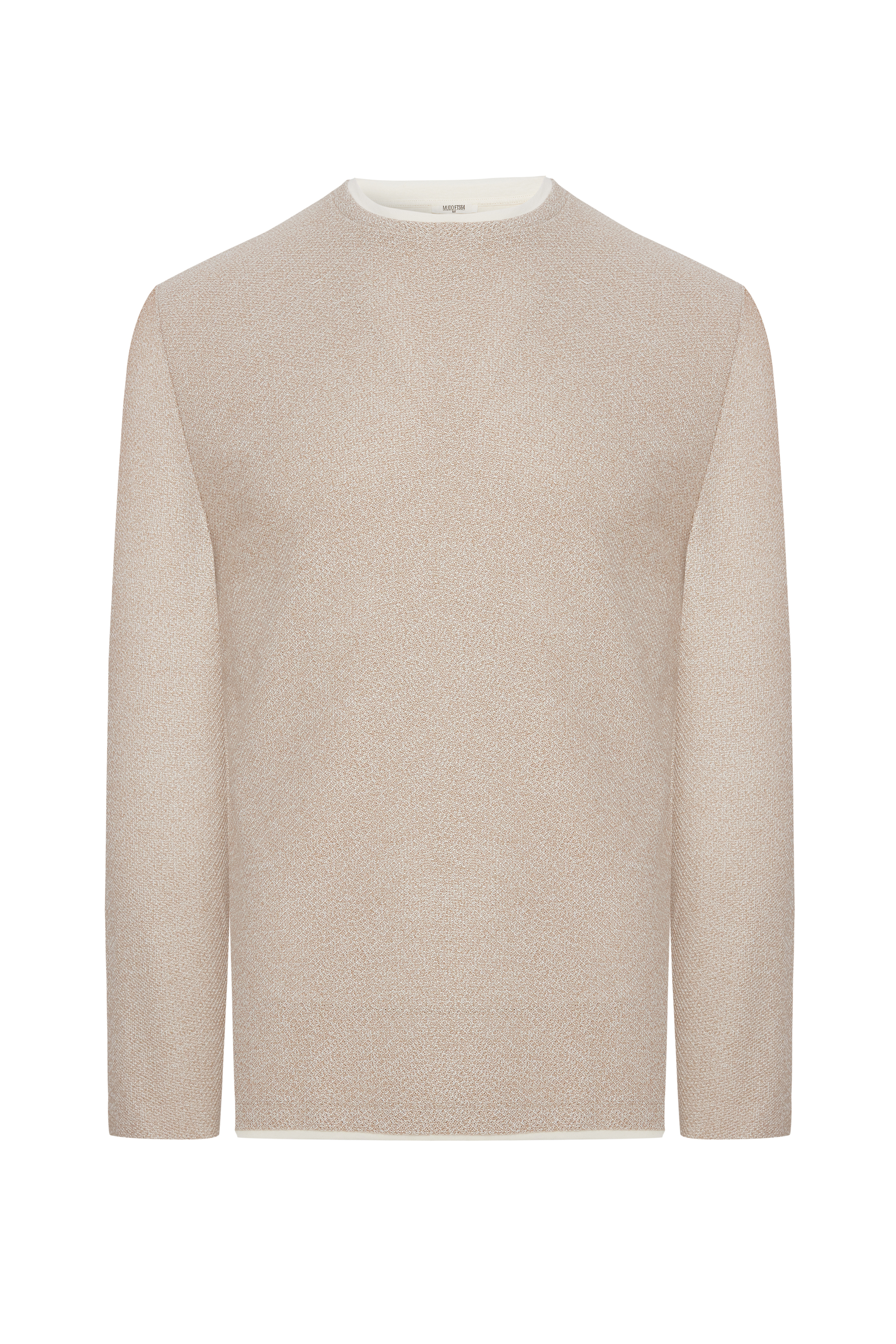 BİSİKLET YAKA TEKSTÜRLÜ KAZAK