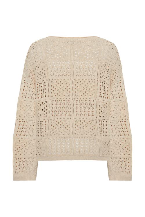  BİSİKLET YAKA AJURLU KAZAK