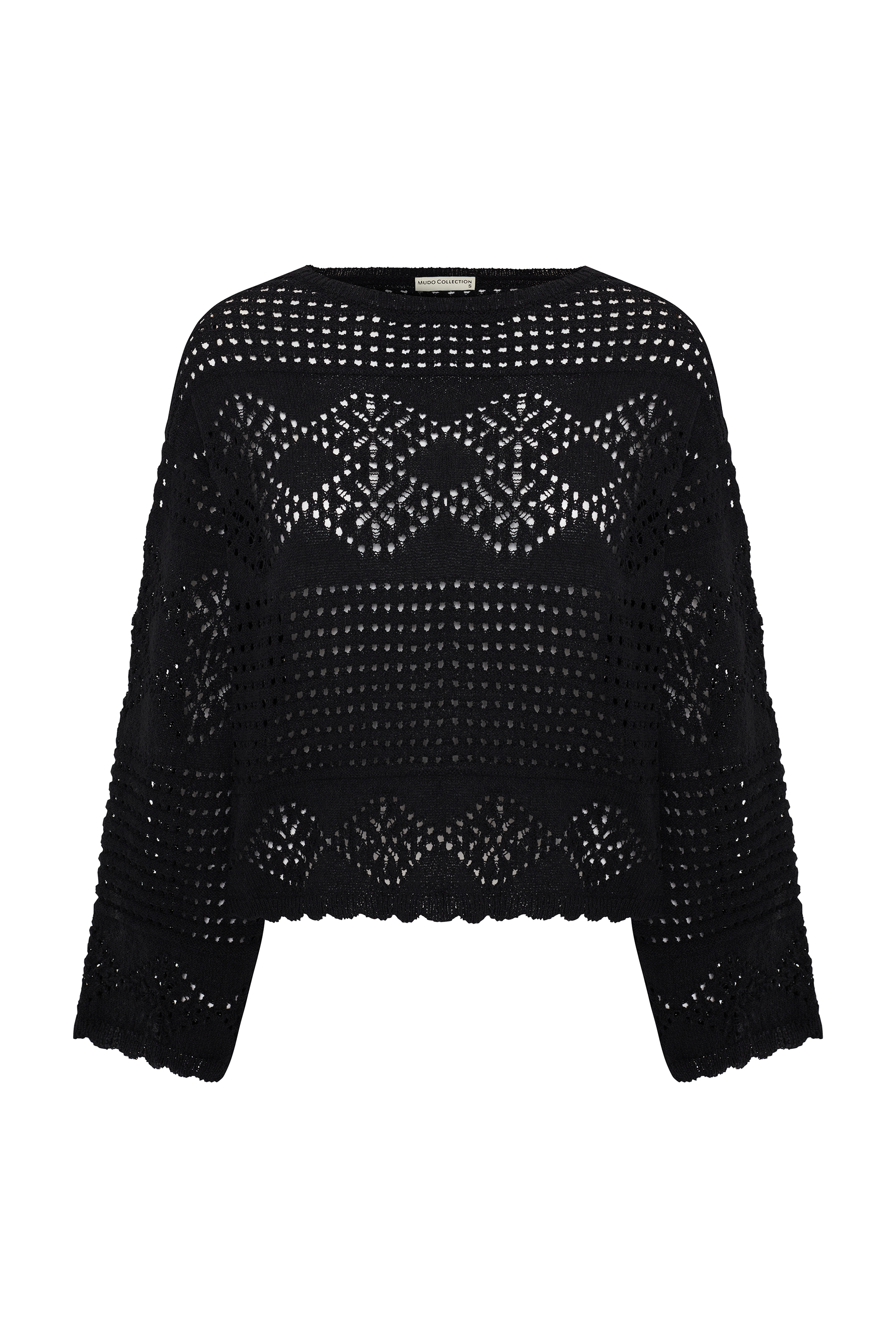 BİSİKLET YAKA AJURLU KAZAK