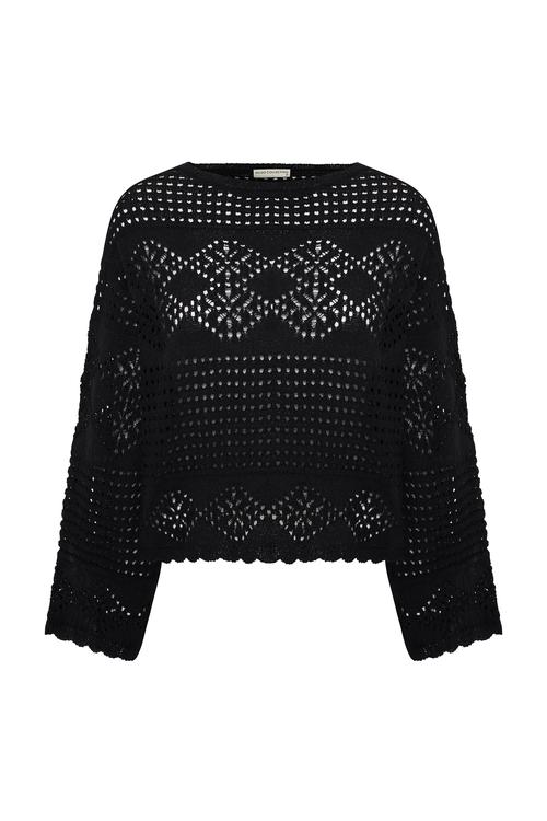  BİSİKLET YAKA AJURLU KAZAK