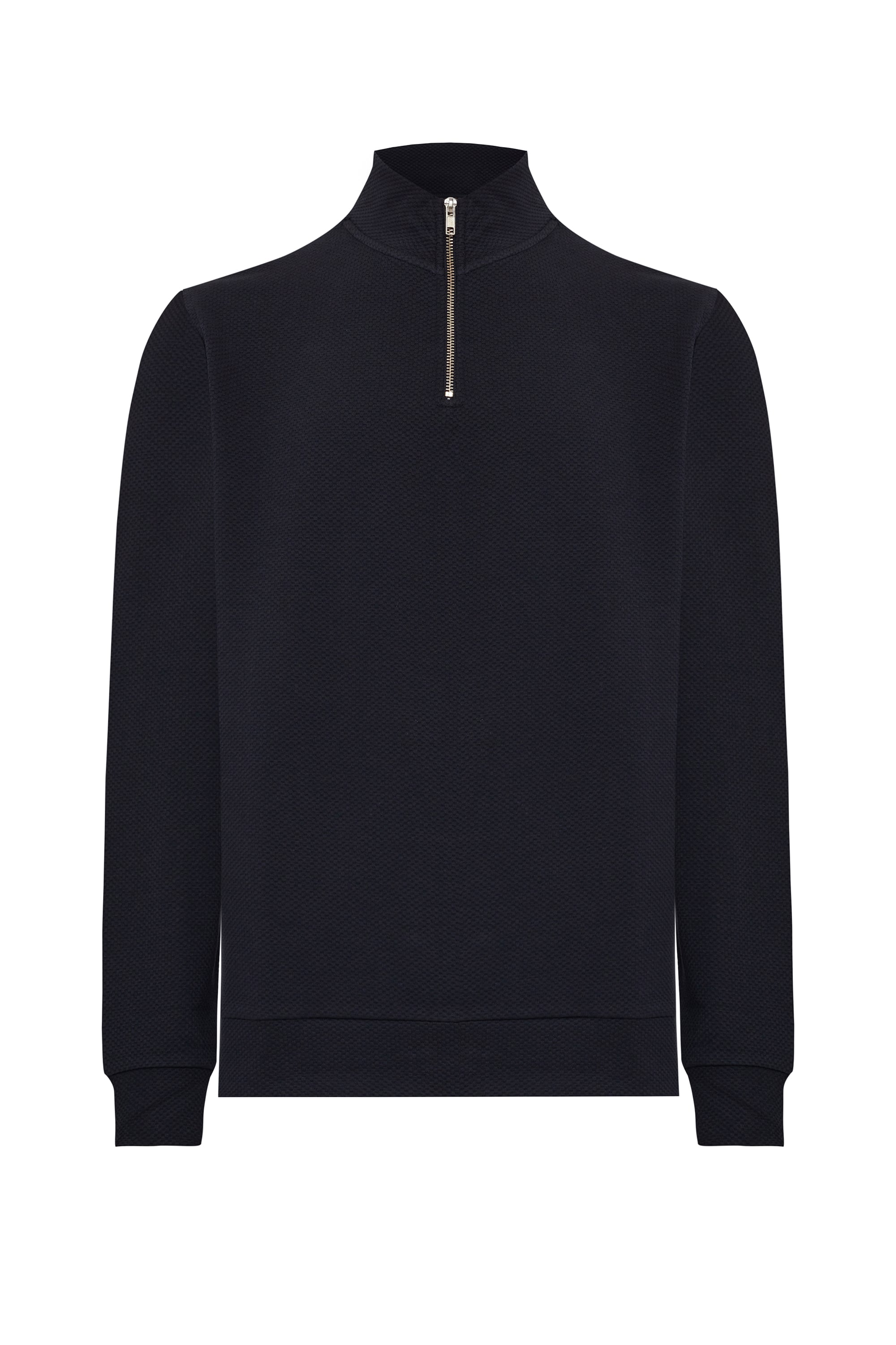 FERMUARLI DİK YAKA SWEATSHIRT