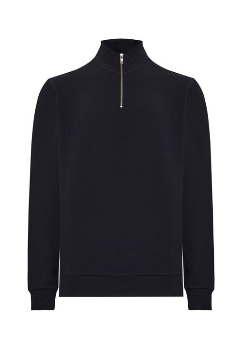  FERMUARLI DİK YAKA SWEATSHIRT