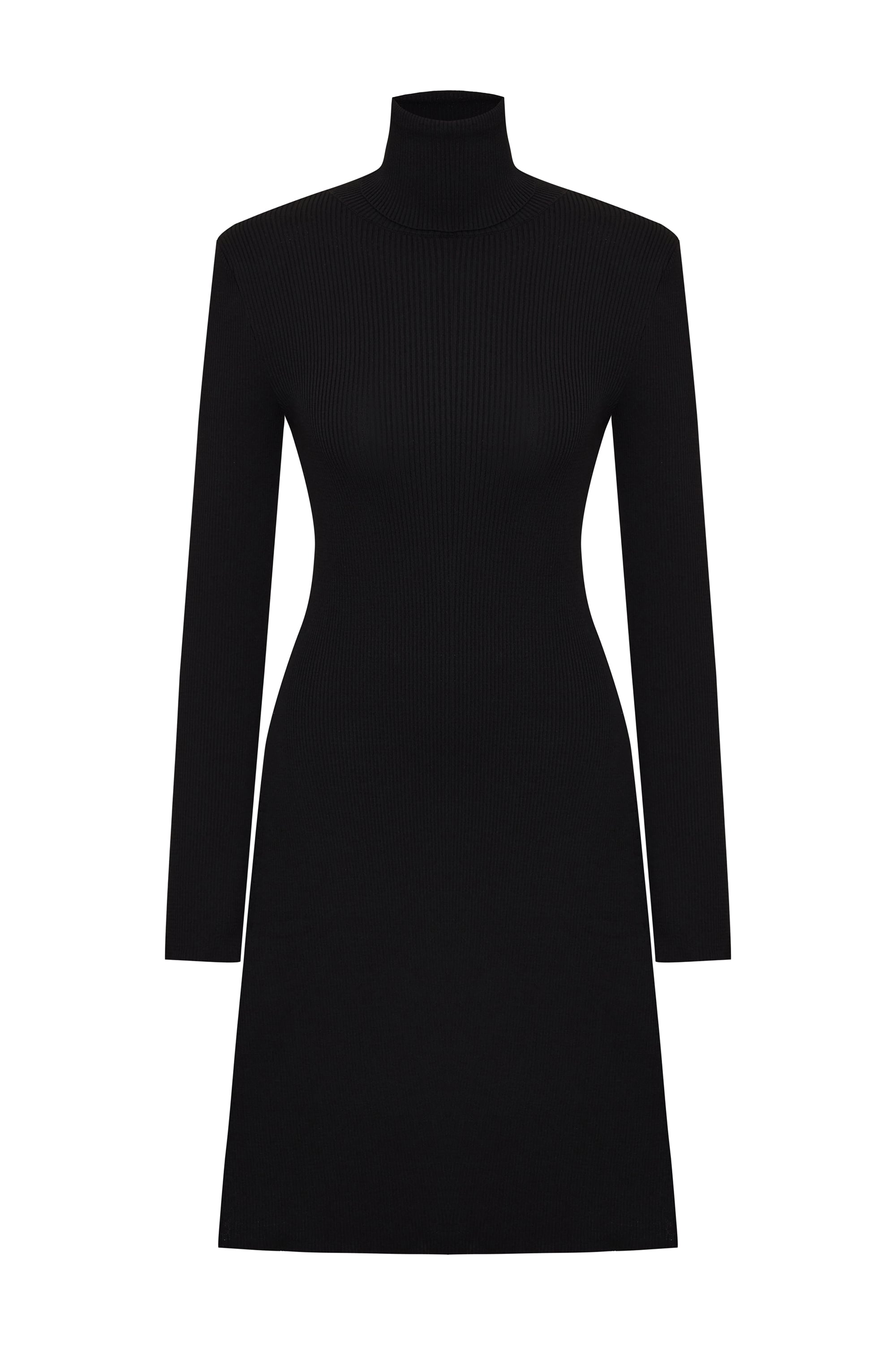 FİTİLLİ DİK YAKA MİNİ ELBİSE