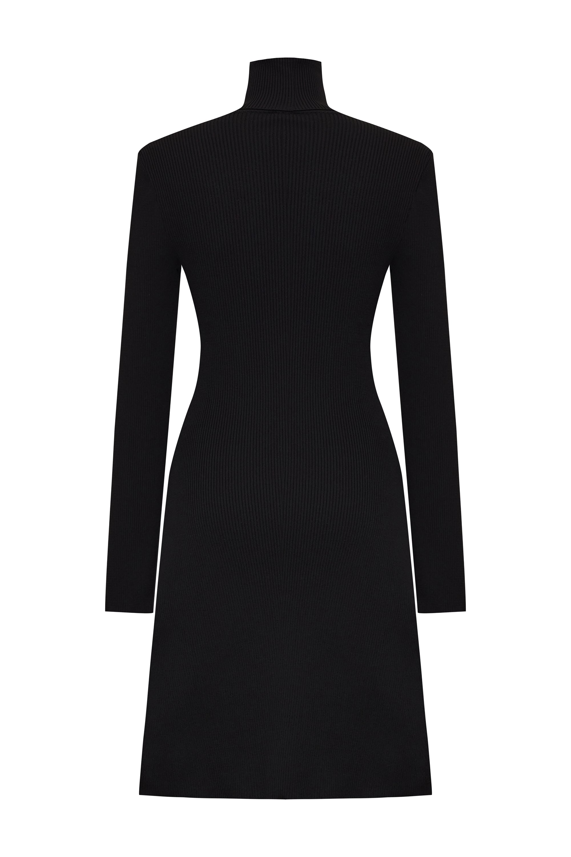 FİTİLLİ DİK YAKA MİNİ ELBİSE