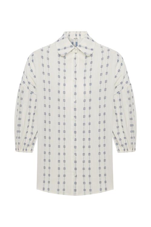  NAKIŞLI 3/4 KOLLU GÖMLEK