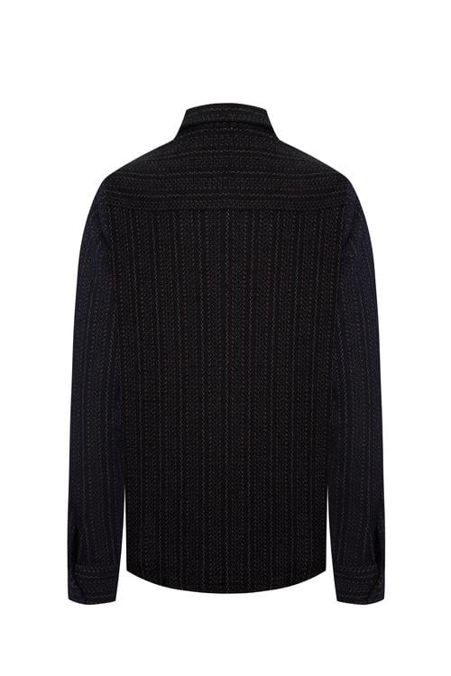  ÇİZGİLİ ÖRME CEKET GÖMLEK