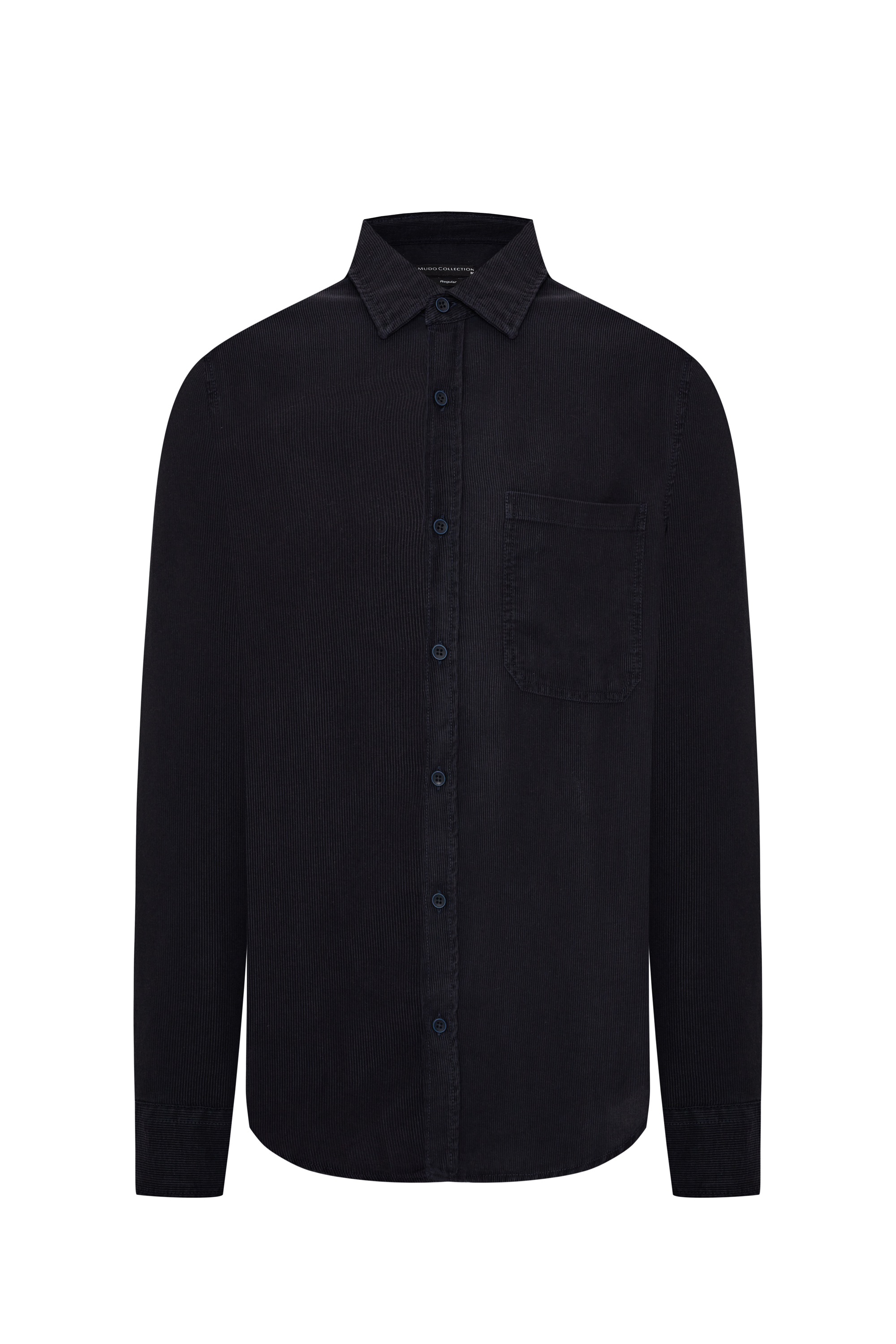 REGULAR FIT DOKULU LİYOSEL UZUN KOLLU GÖMLEK