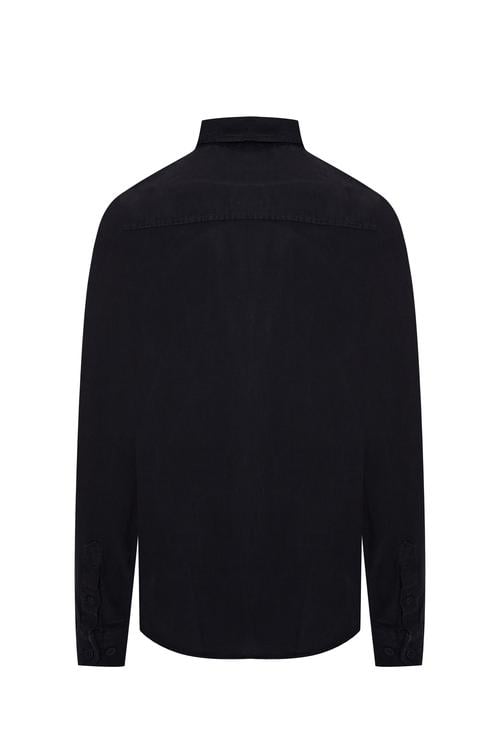  REGULAR FIT DOKULU LİYOSEL UZUN KOLLU GÖMLEK