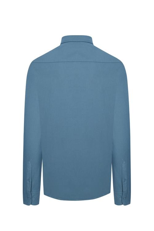  REGULAR FIT TEK CEPLİ UZUN KOLLU GÖMLEK