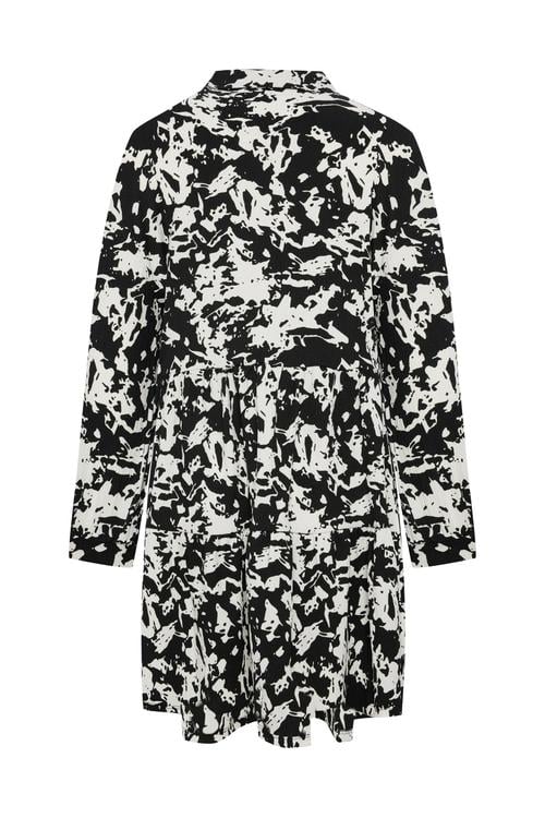 BASKILI KLOŞ MİNİ ELBİSE