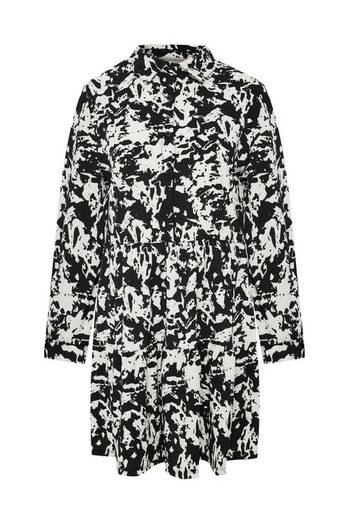 BASKILI KLOŞ MİNİ ELBİSE