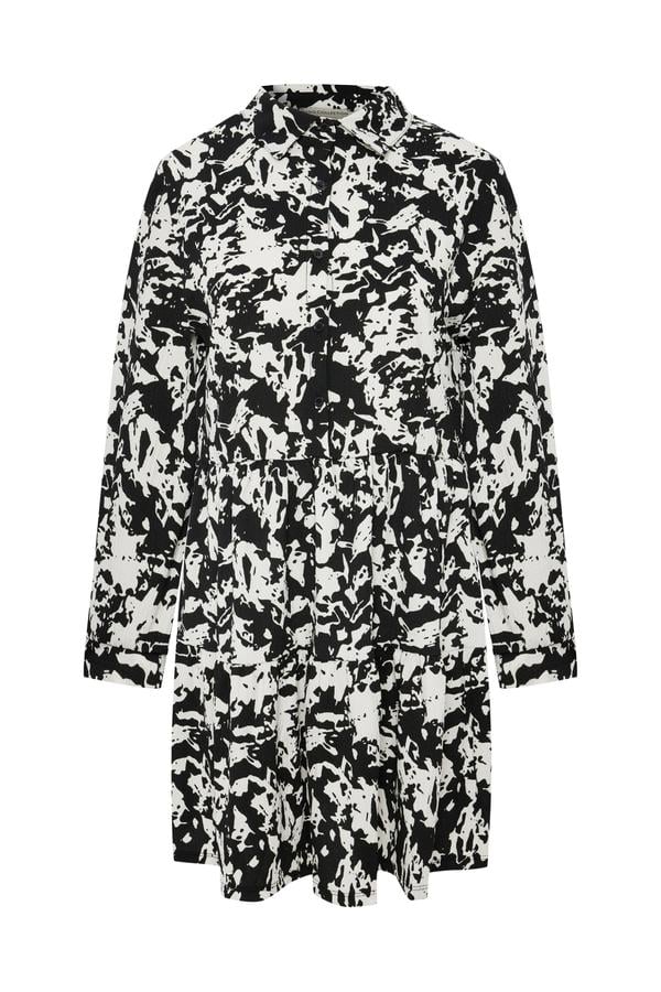 BASKILI KLOŞ MİNİ ELBİSE