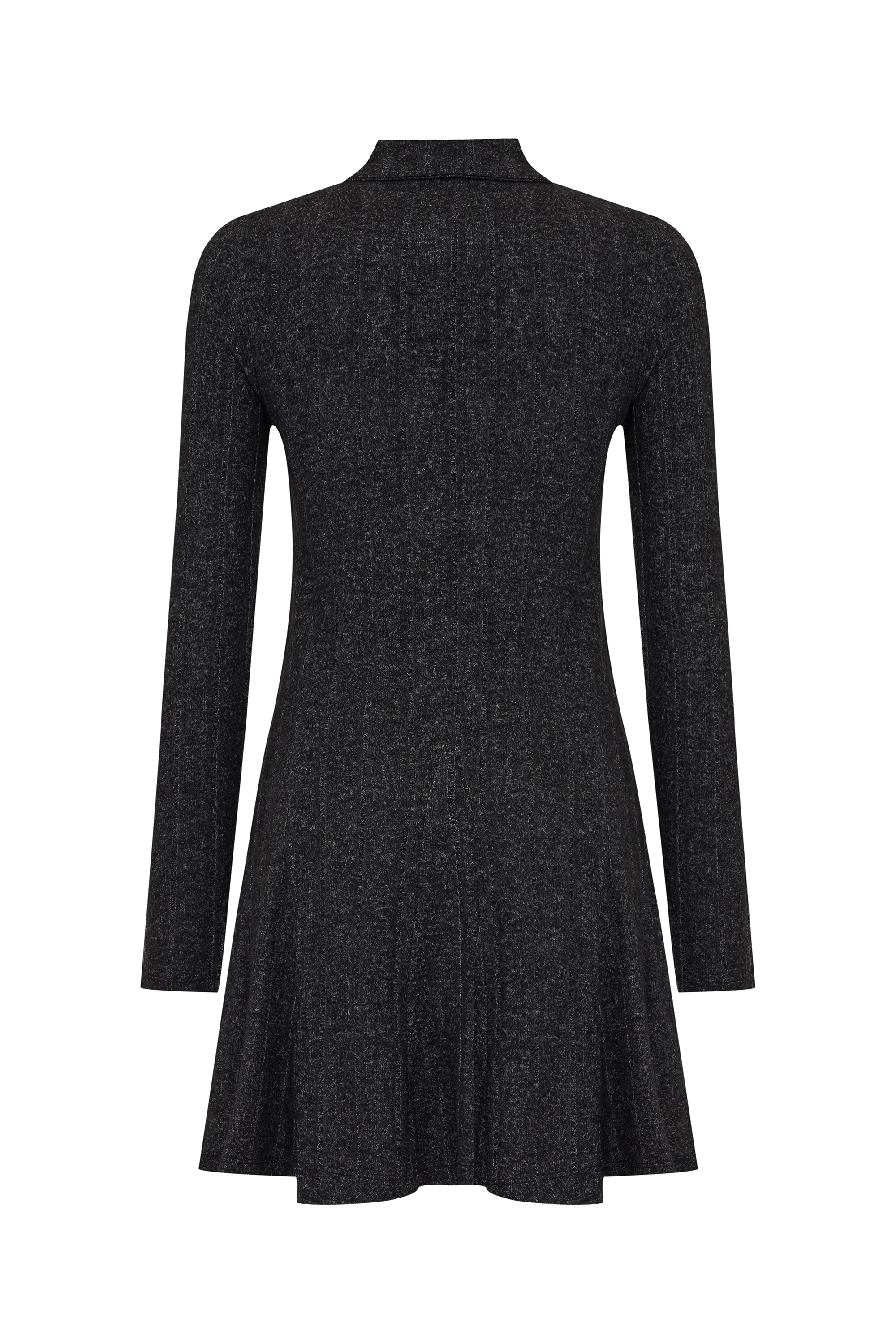 POLO YAKA UZUN KOLLU MİNİ ELBİSE