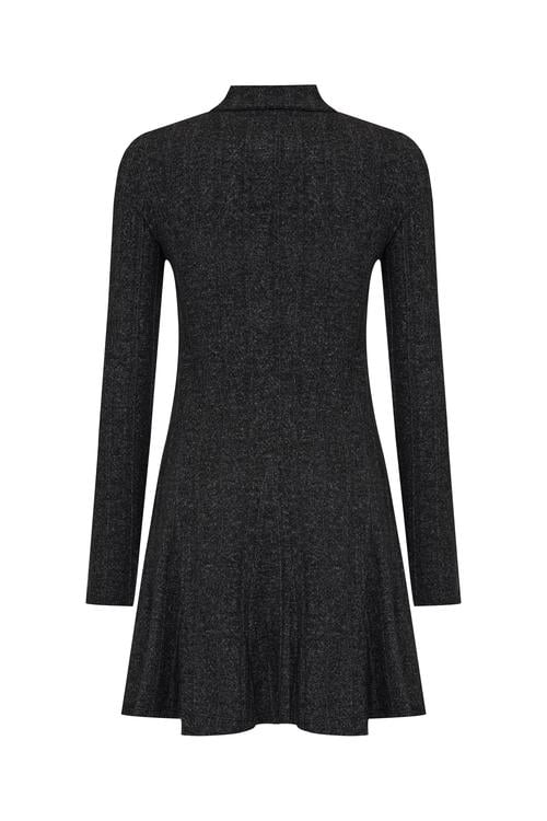  POLO YAKA UZUN KOLLU MİNİ ELBİSE