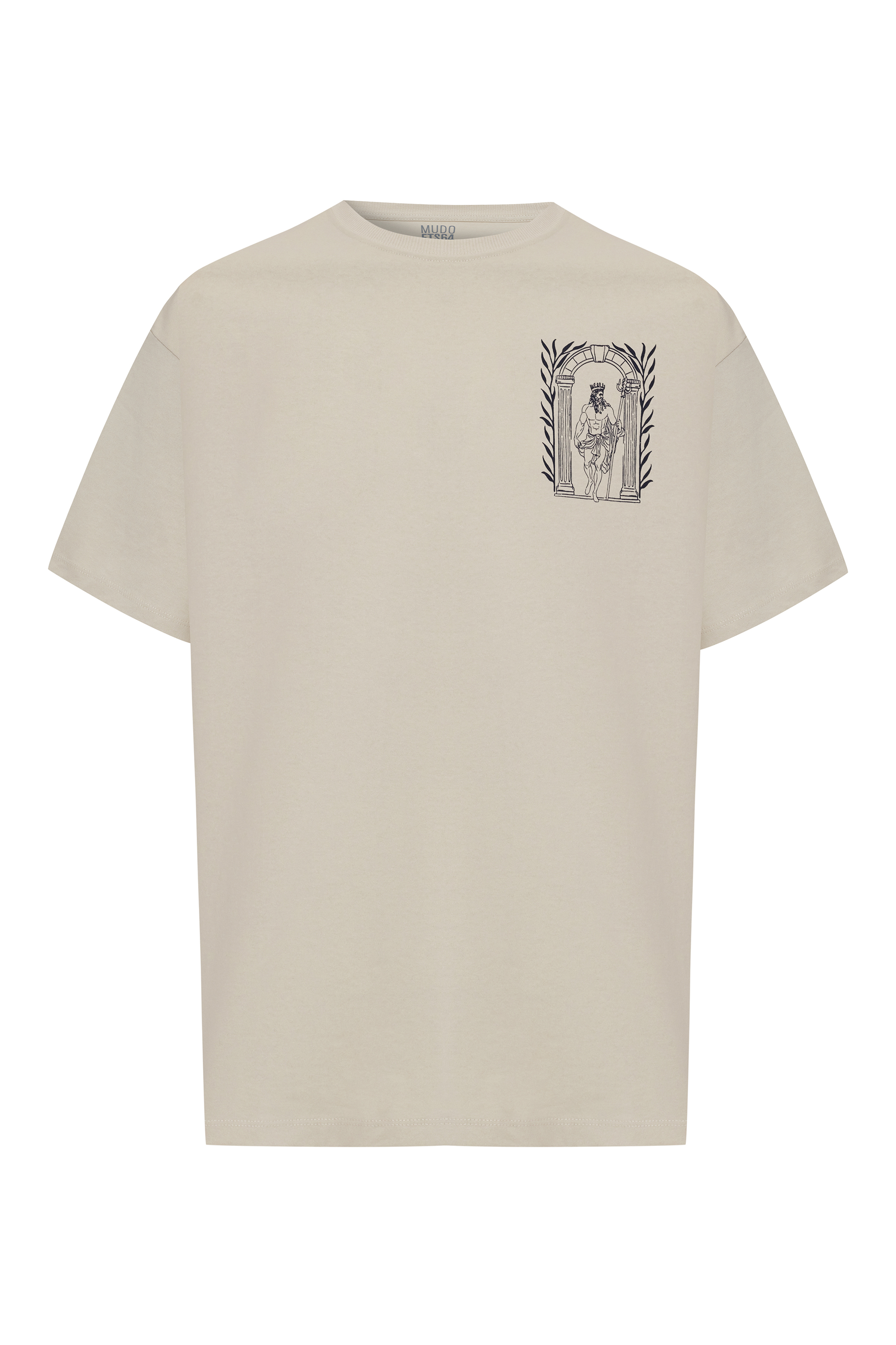 BASKILI BİSİKLET YAKA OVERSIZE T-SHIRT