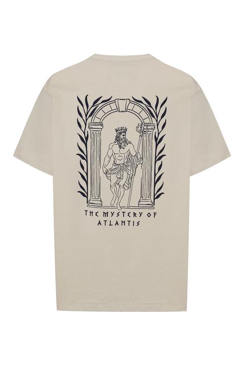  BASKILI BİSİKLET YAKA OVERSIZE T-SHIRT