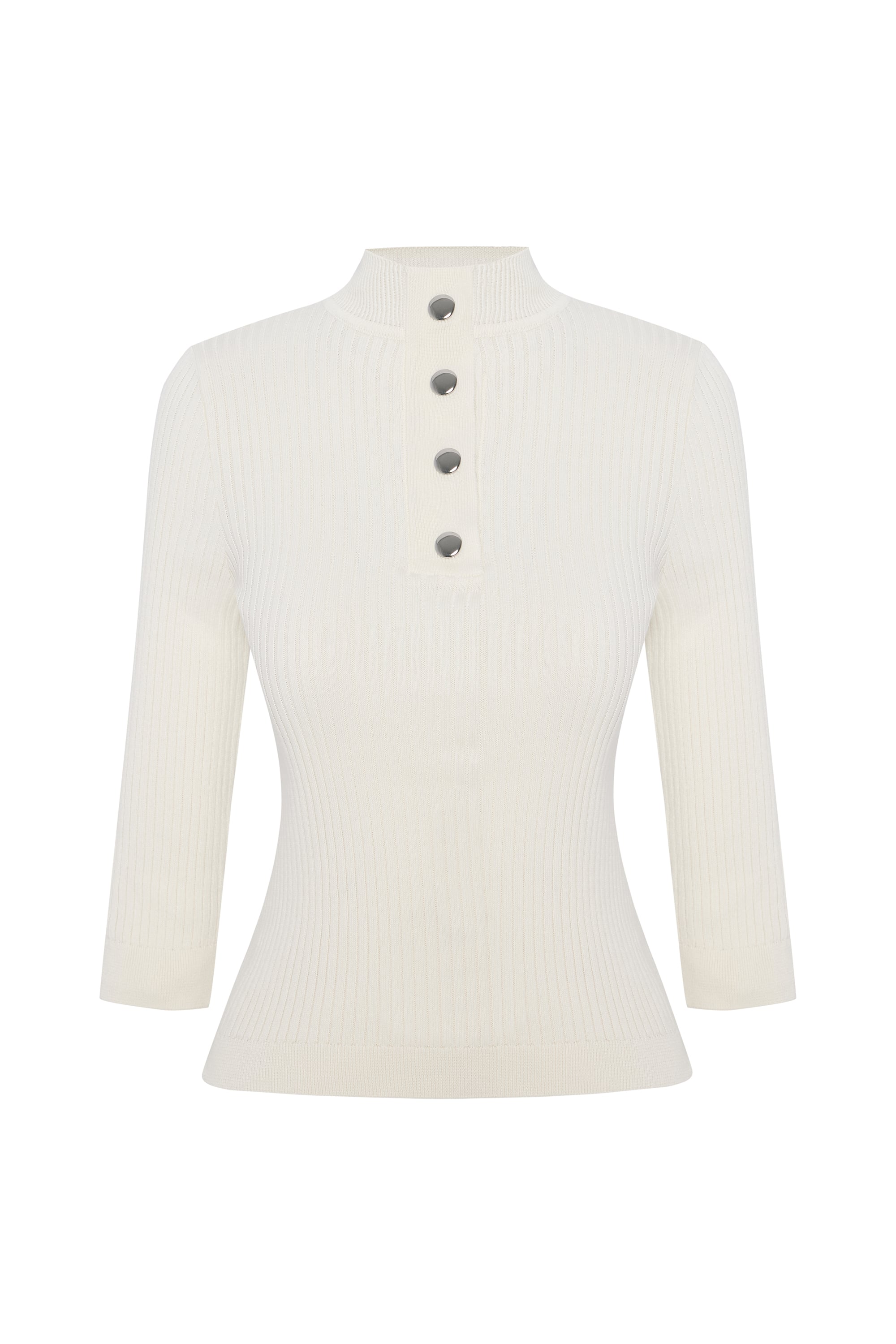 DÜĞMELİ 3/4 KOL KAZAK