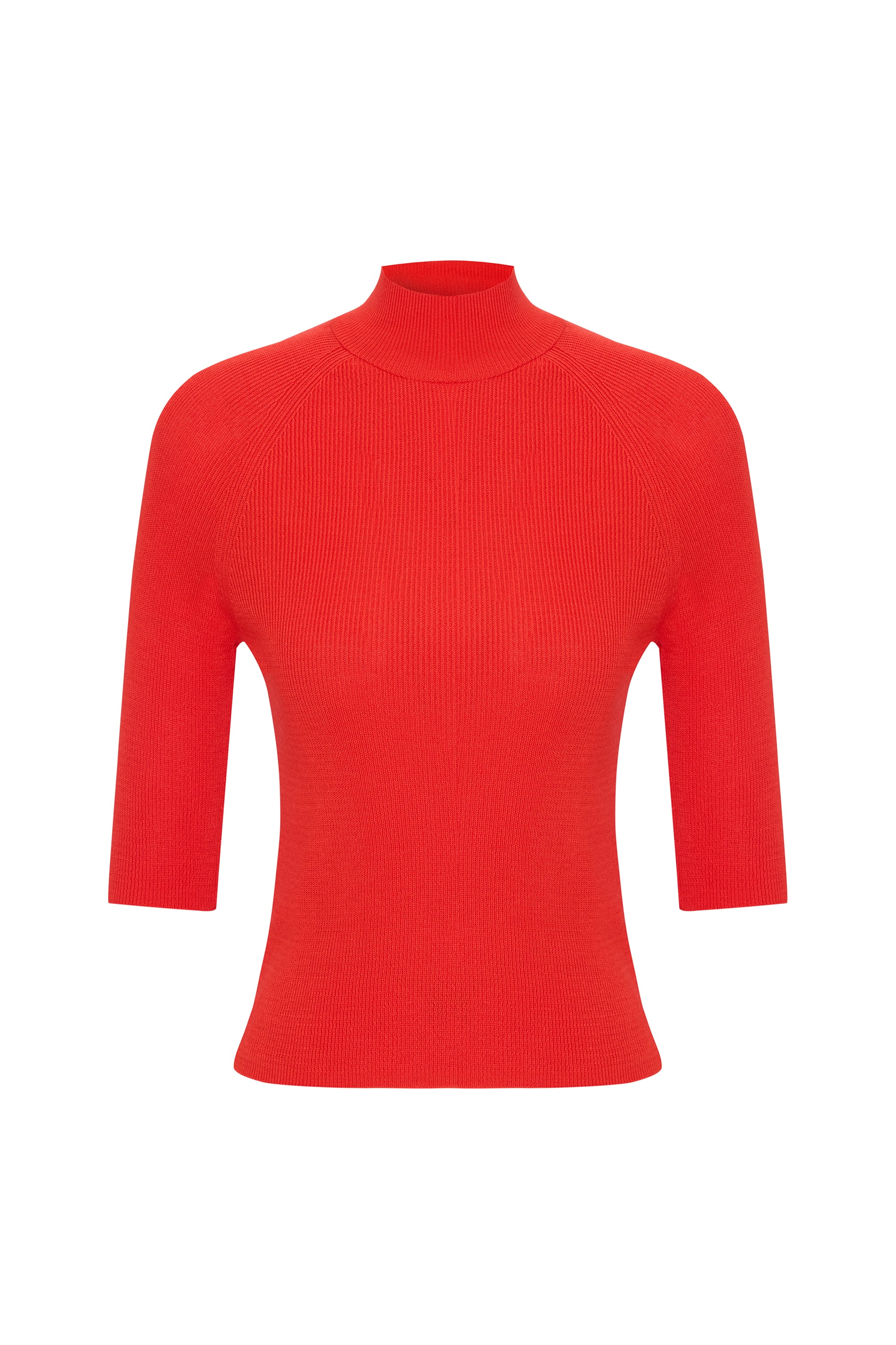 DİK YAKA KISA KOLLU KAZAK