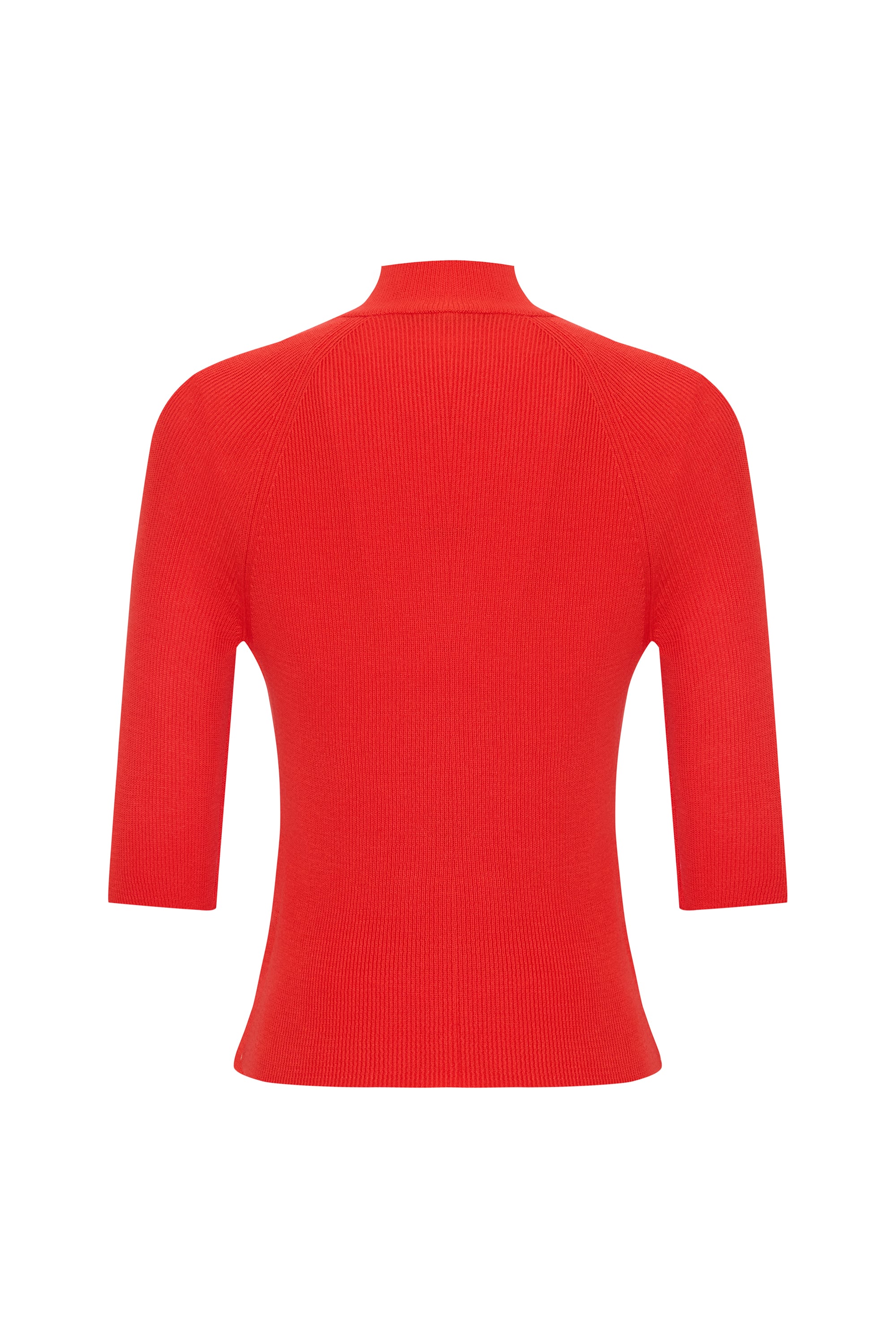 DİK YAKA KISA KOLLU KAZAK