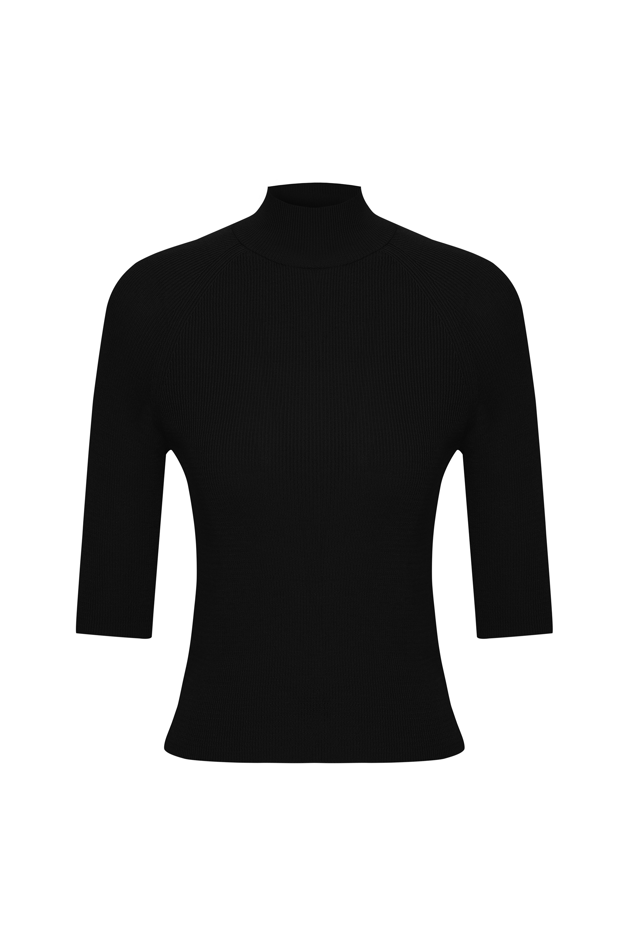 DİK YAKA KISA KOLLU KAZAK