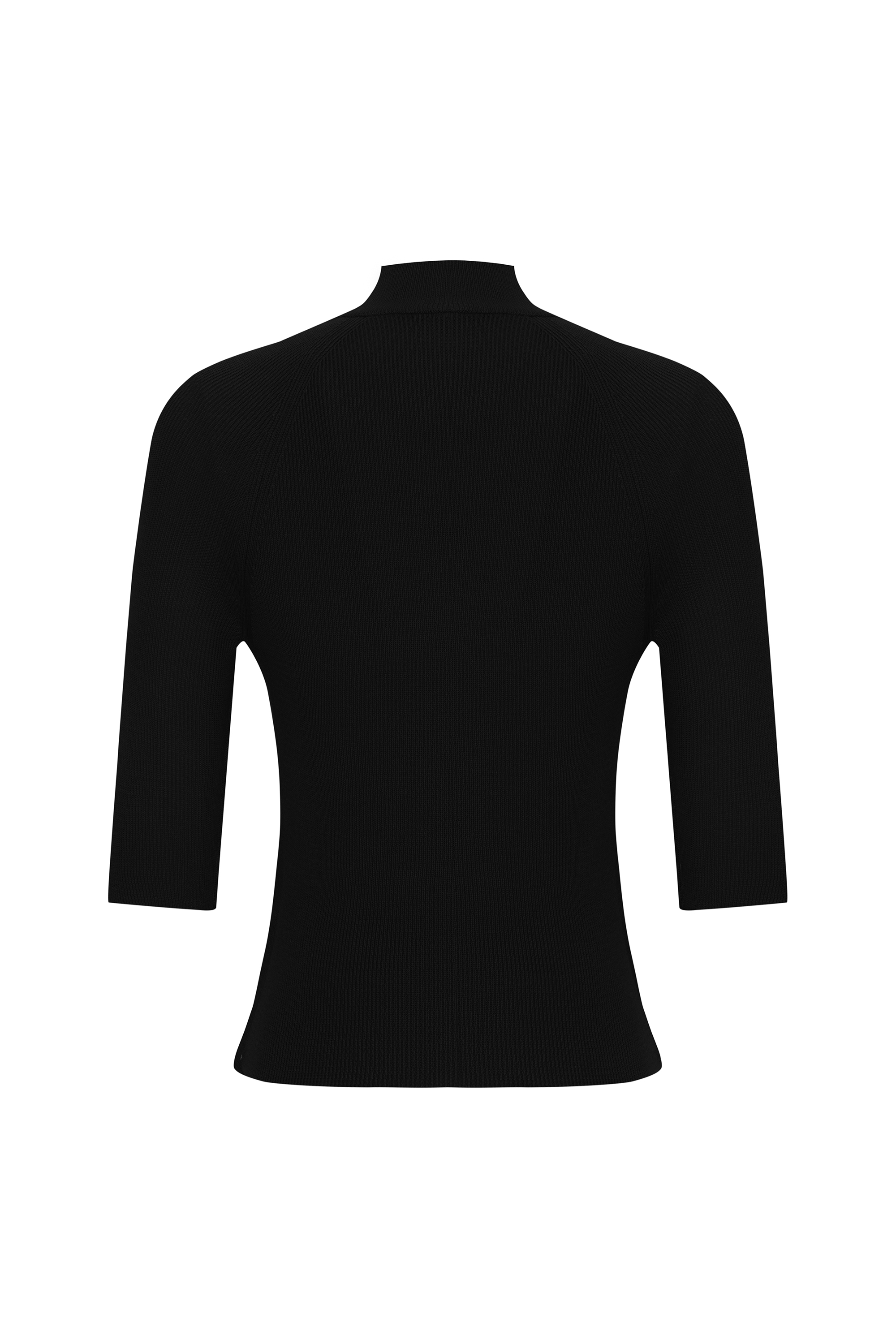 DİK YAKA KISA KOLLU KAZAK