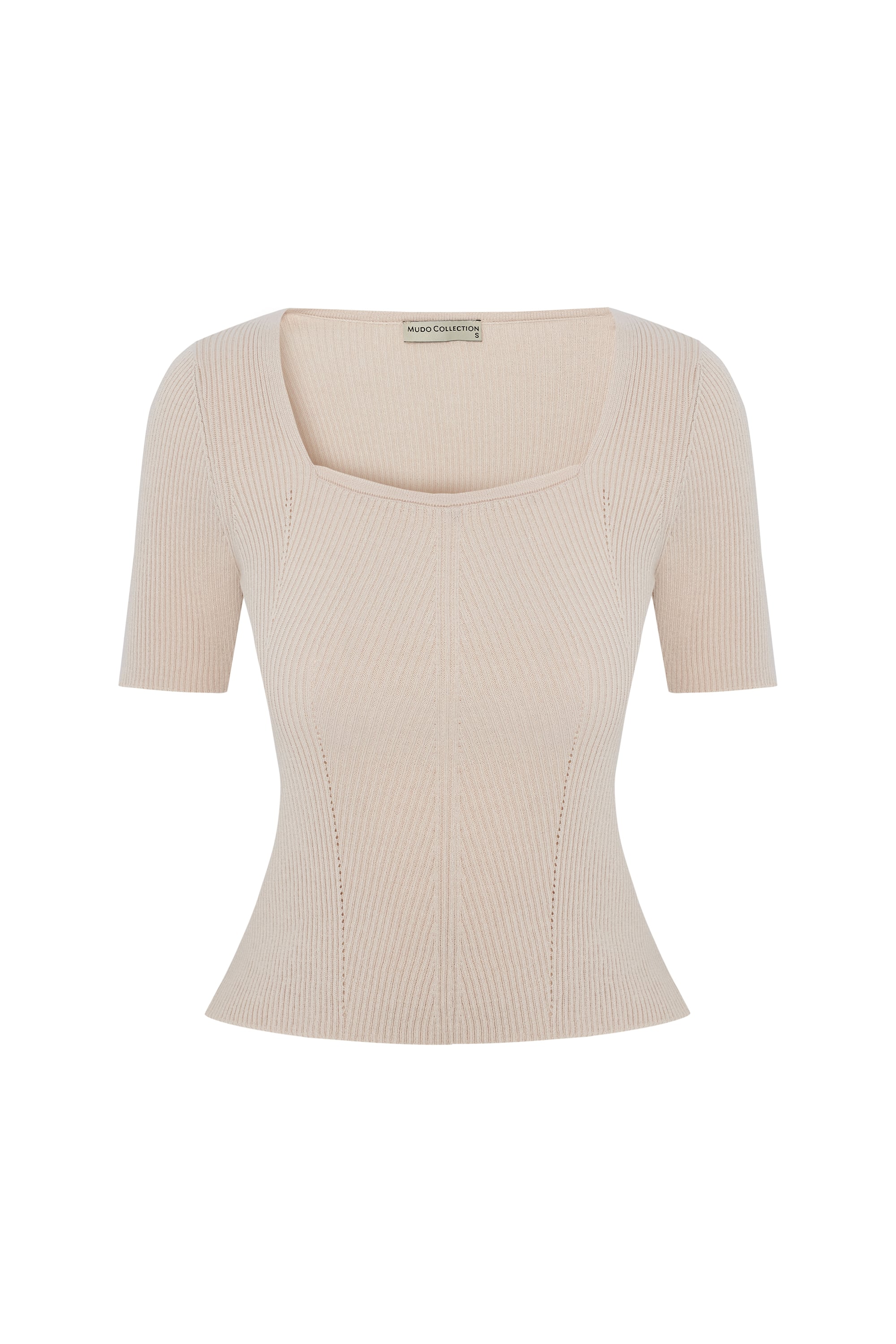 KARE YAKA KISA KOLLU TRİKO KAZAK