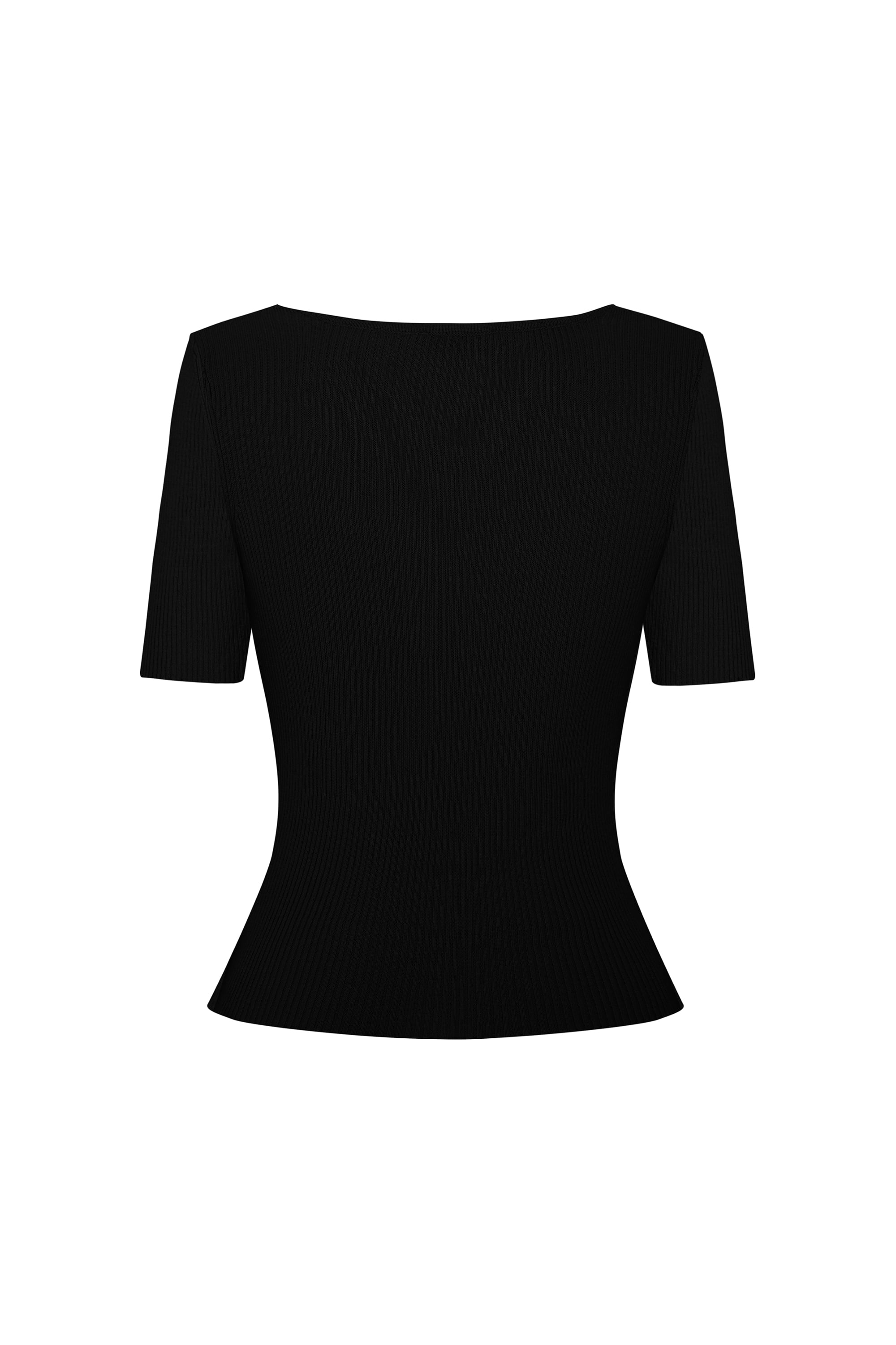 KARE YAKA KISA KOLLU TRİKO KAZAK