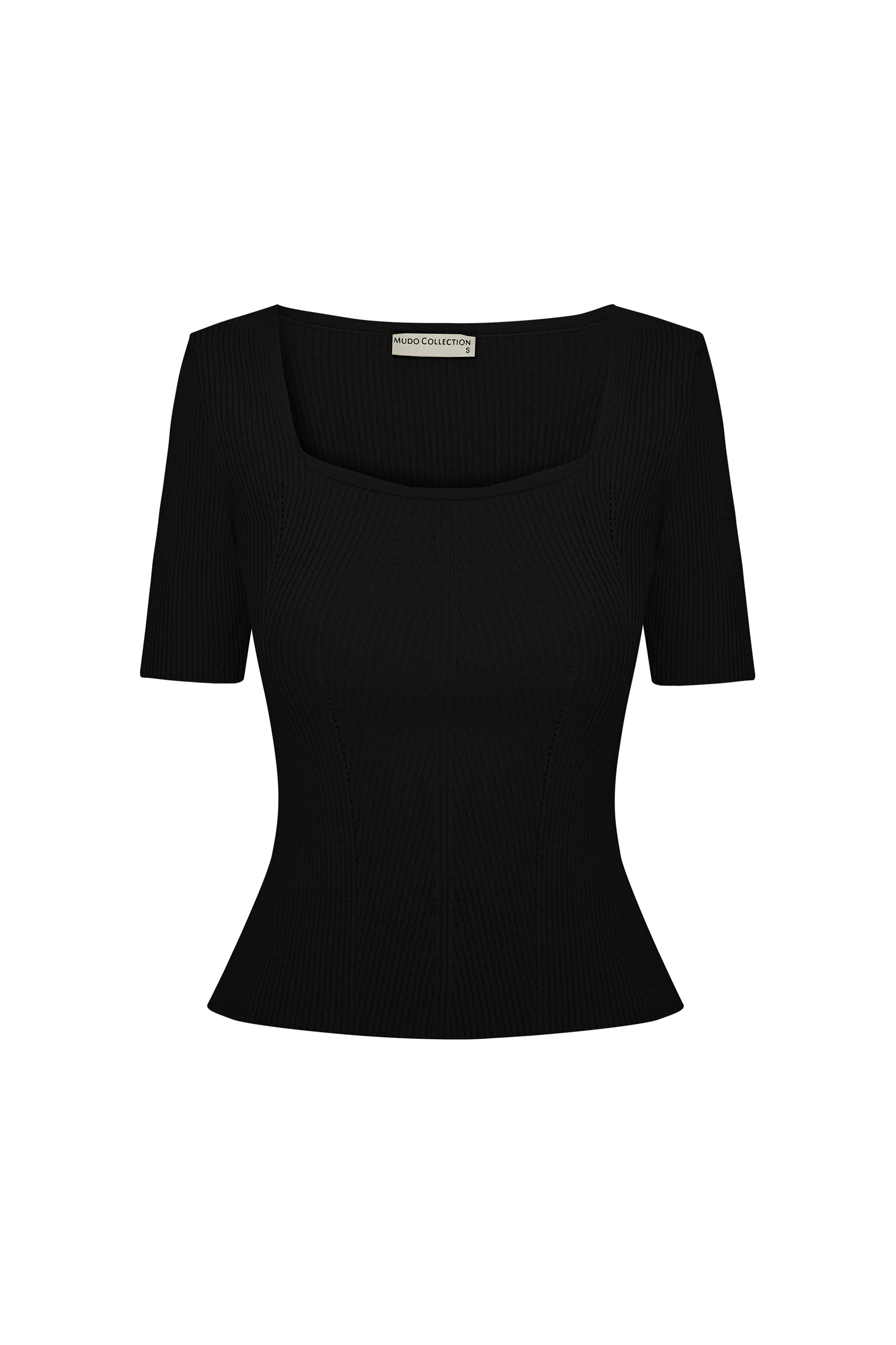 KARE YAKA KISA KOLLU TRİKO KAZAK