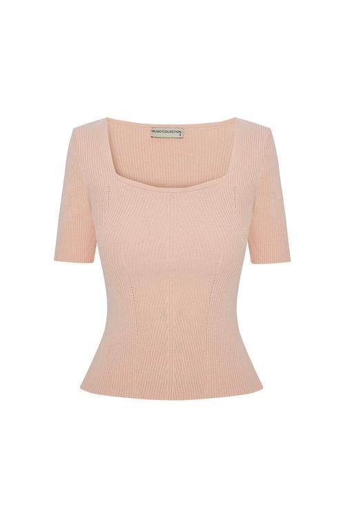  KARE YAKA KISA KOLLU TRİKO KAZAK