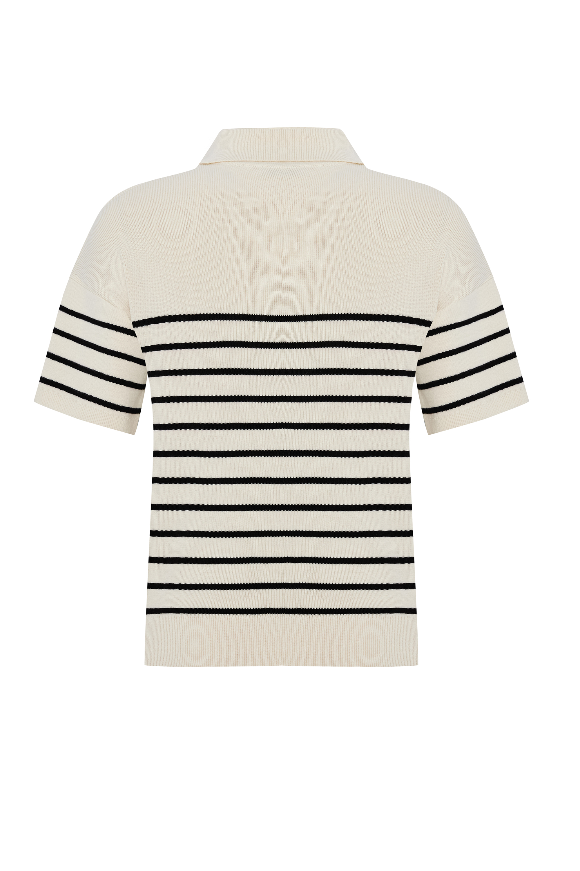 ÇİZGİLİ POLO YAKA KISA KOLLU TRİKO KAZAK
