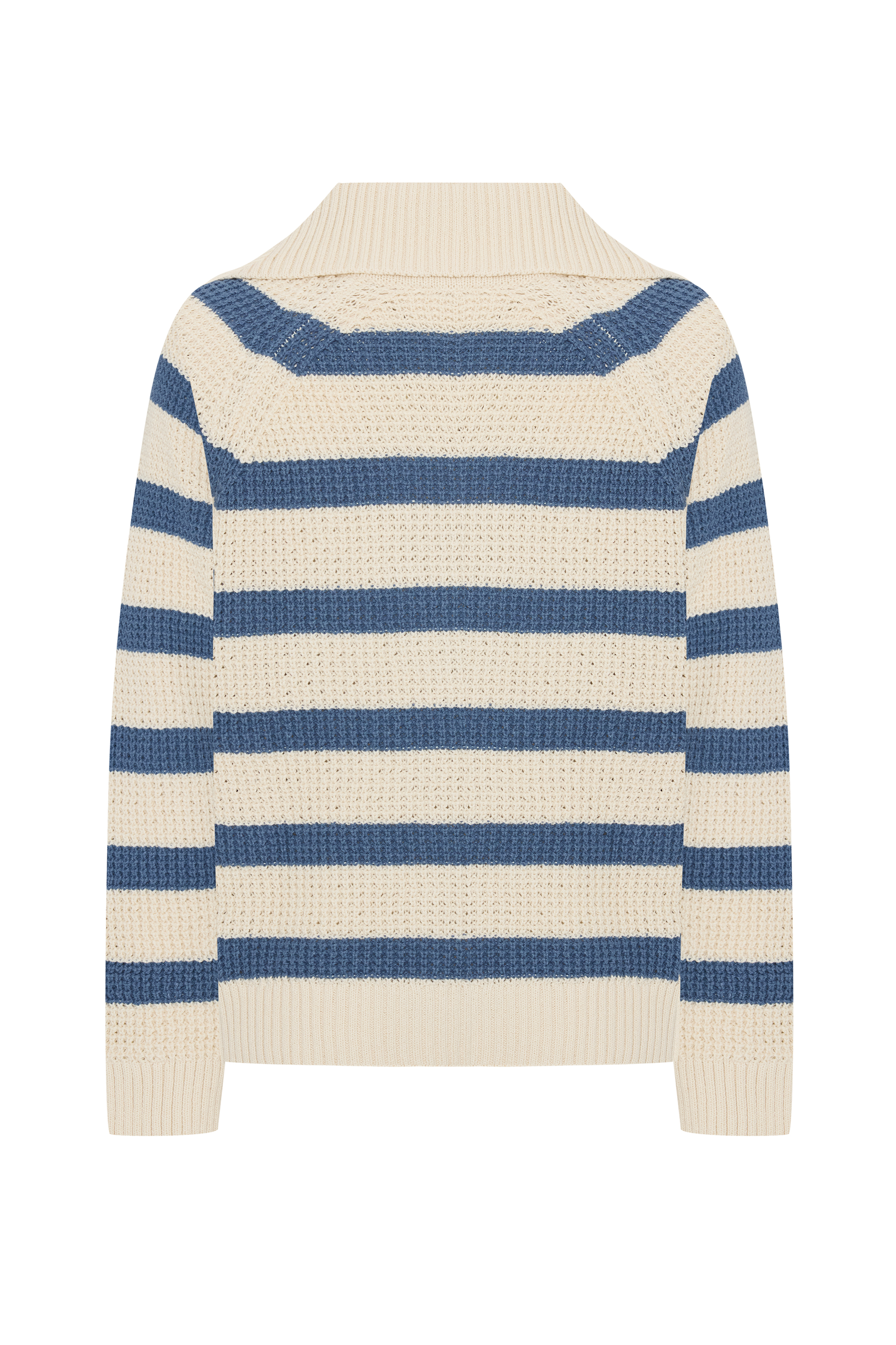 ÇİZGİLİ YAKA DETAYLI LOOSE FIT KAZAK