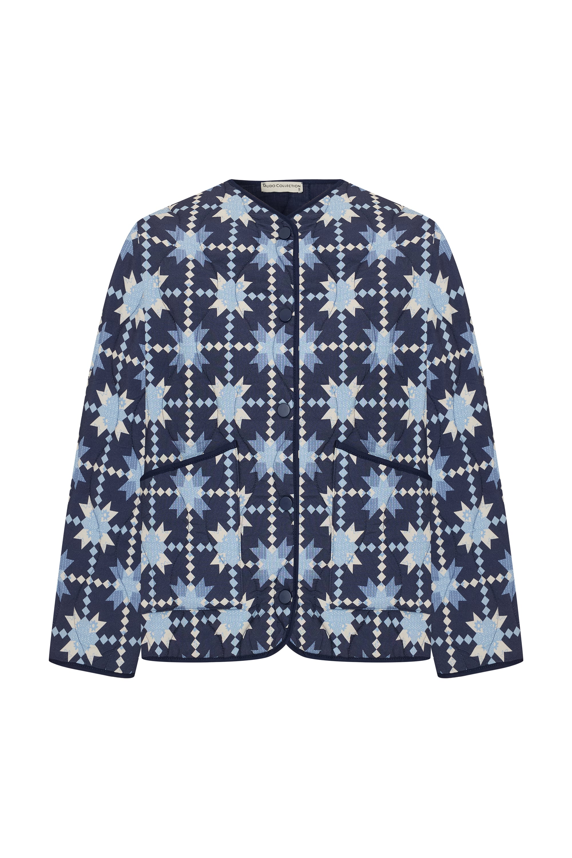 BASKILI CEPLİ KAPİTONE MONT CEKET