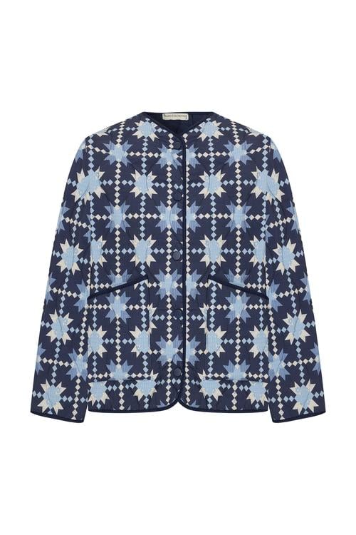  BASKILI CEPLİ KAPİTONE MONT CEKET