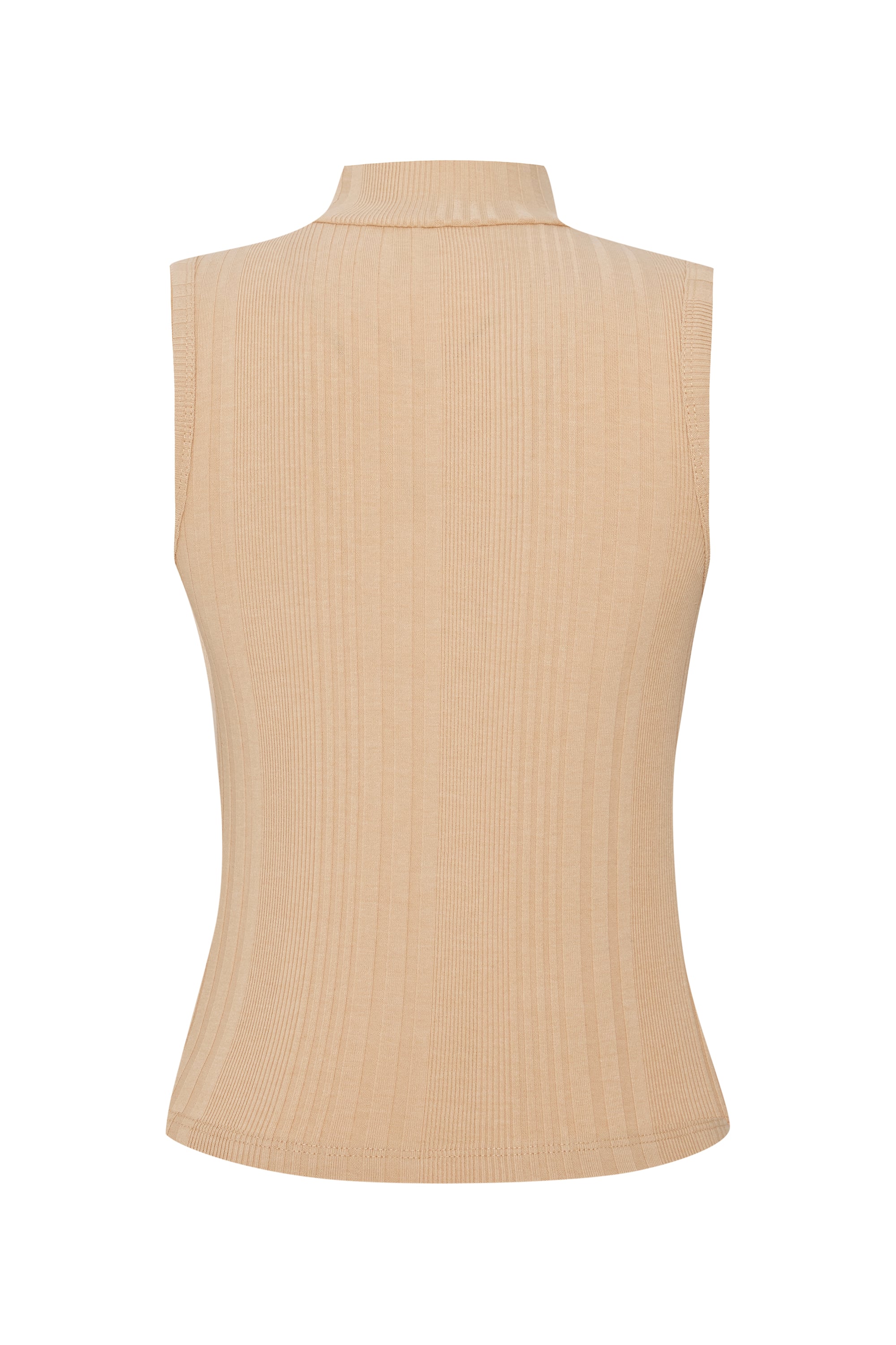 DİK YAKA KOLSUZ T-SHIRT