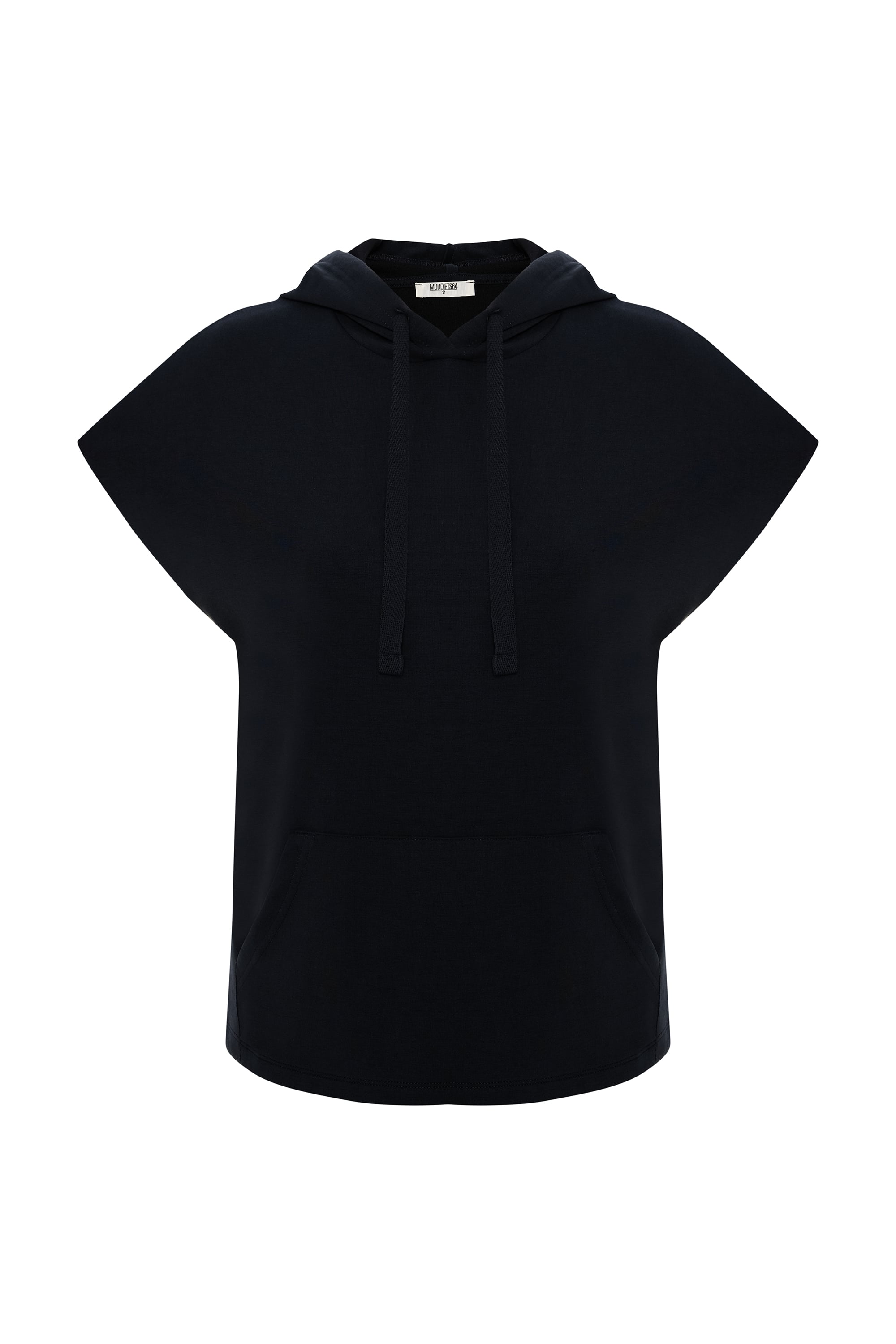 MODAL KARIŞIMLI KAPÜŞONLU KISA KOLLU SWEATSHIRT