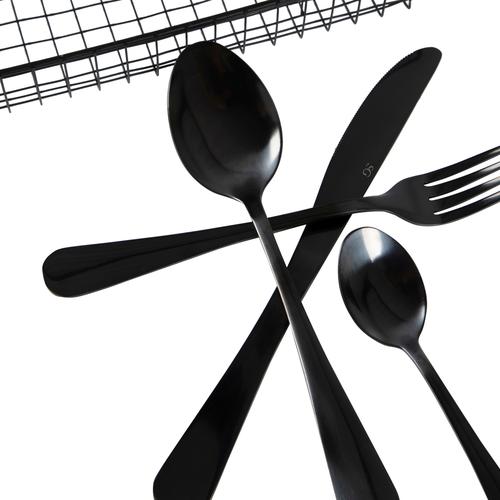  BLACK KAŞIK ÇATAL BIÇAK SETİ & KAŞIKLIK 24 PARÇA