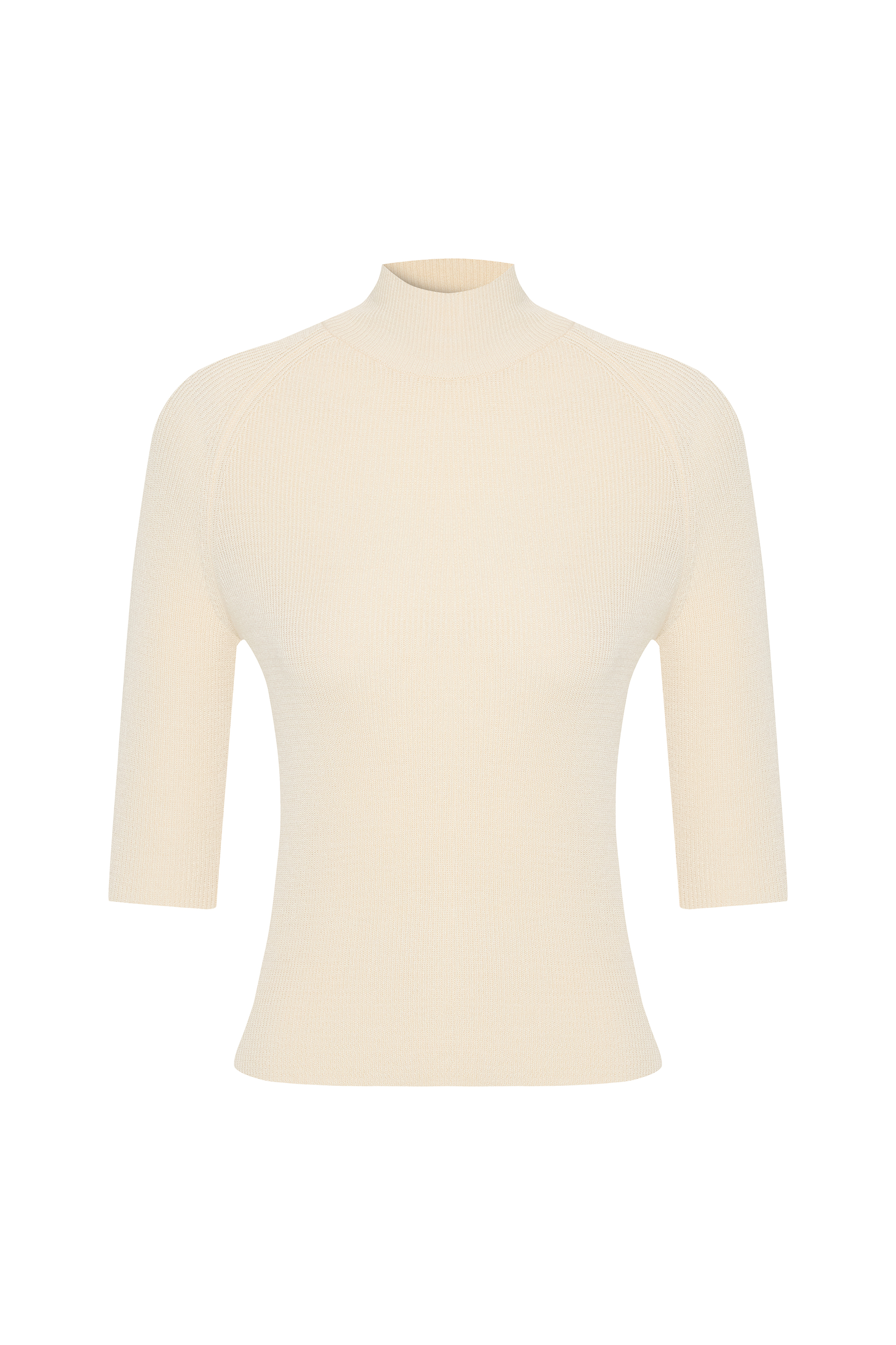 DİK YAKA KISA KOLLU KAZAK