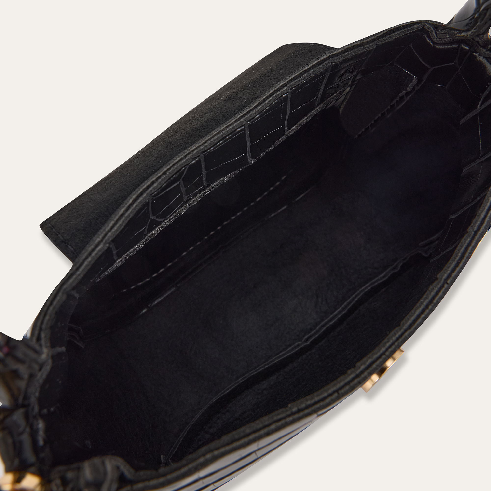 KROKODİL DESENLİ DERİ GÖRÜNÜMLÜ OMUZ ÇANTASI